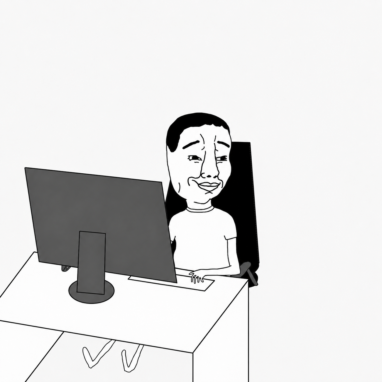 Chud at his desk